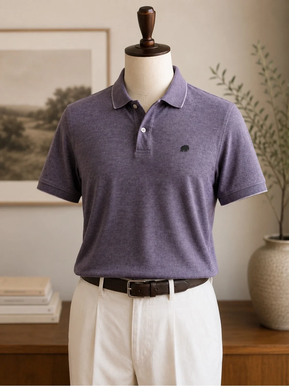 Banana Republic Organic Cotton Polo | Quiet Luxury | Purple Lilac Golf Casual